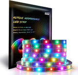ALITOVE WS2812B LED Strip 16.4ft 150 LEDs Individually Addressable RGB LED Pixel Strip Lights 5050 SMD Dream Color Digital Programmable LED Lighting Waterproof IP67 Black PCB DC 5V for Decor Lighting - ALITOVE-Add Vivid Color to Life