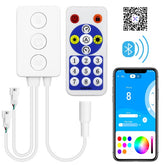 ALITOVE Bluetooth Music Sync LED Controller - WS2812B/WS2811 Addressable RGB, RF Remote, Dual Signal Output, DC 5V~24V - ALITOVE-Add Vivid Color to Life