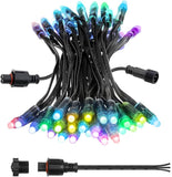 ALITOVE WS2811 12V RGB Pixel String Lights 8 inch Spacing 50LEDs Outdoor Programmable LED Pixels Light 12mm Diffused Digital Addressable Color Changing Bullet Modules with Waterproof Xconnector - ALITOVE-Add Vivid Color to Life