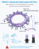 ALITOVE 12V 500pcs WS2811 Pixel Lights Addressable Programmable 328ft RGB LED Pixels String Light 12mm Diffused Dream Color Bullet Module Light Waterproof for Billboard House Halloween Christmas Decor