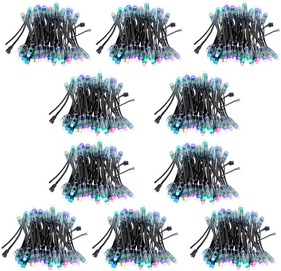 ALITOVE 50pcs 12V DC WS2811 LED Pixels - 12mm, Diffused Digital RGB Addressable, IP68 Waterproof - ALITOVE-Add Vivid Color to Life