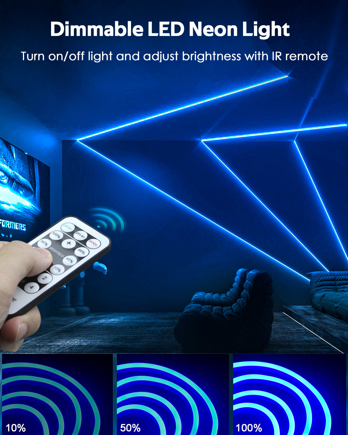 ALITOVE Blue Neon Rope Lights 82ft Waterproof LED Strip Lights 25M 120LEDs/M - ALITOVE-Add Vivid Color to Life