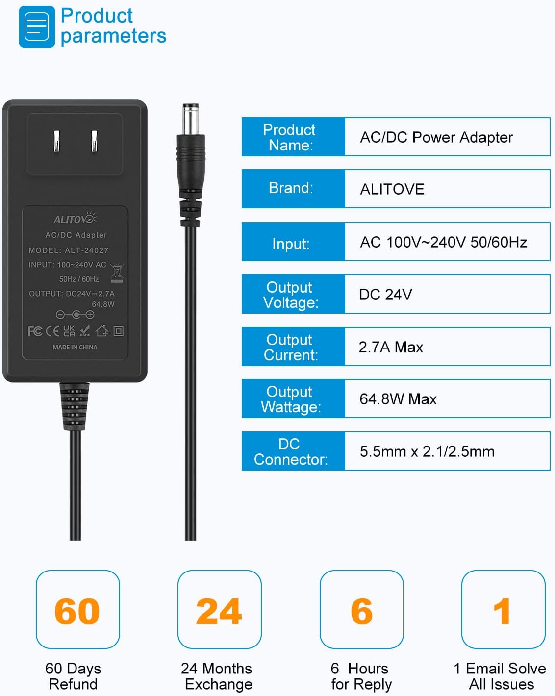 24V 2.7A Power Supply
