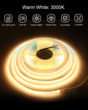 ALITOVE COB LED Strip Lights - Warm White 3000K, Bedroom Cabinet Indoor Decor - ALITOVE-Add Vivid Color to Life