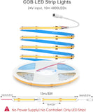 ALITOVE COB LED Strip Lights - Warm White 3000K, Bedroom Cabinet Indoor Decor - ALITOVE-Add Vivid Color to Life