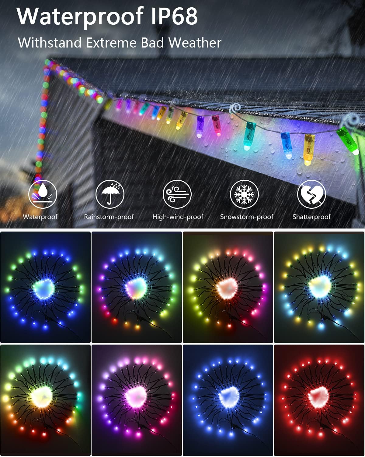 ALITOVE WS2811 12mm Diffused Digital RGB LED Pixel Modules - Set of 50, Waterproof for Vibrant Lighting Displays - ALITOVE-Add Vivid Color to Life