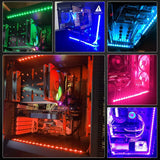ALITOVE PC LED Strip for Motherboard - Magnetic RGB Case DIY Light Strip, 4 Pin Header, ASUS Aura Sync Gigabyte RGB Fusion MSI Mystic Light - ALITOVE-Add Vivid Color to Life