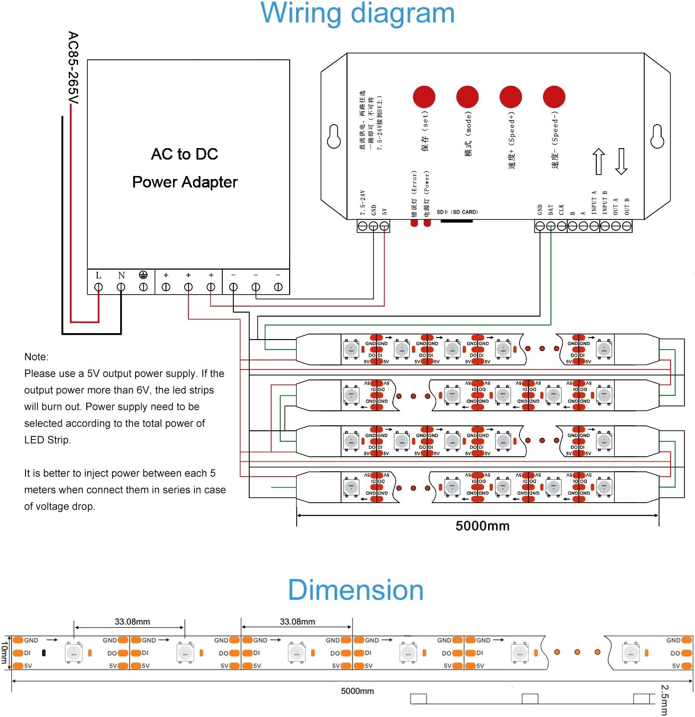 ALITOVE WS2812B LED Strip 16.4ft 150 LEDs Individually Addressable RGB LED Pixel Strip Lights 5050 SMD Dream Color Digital Programmable LED Lighting Waterproof IP67 Black PCB DC 5V for Decor Lighting - ALITOVE-Add Vivid Color to Life