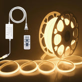 ALITOVE Dimmable 65.6ft COB Led Strip Lights Outdoor Waterproof Warm White 3000K with Remote Control - ALITOVE-Add Vivid Color to Life
