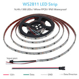 ALITOVE 16.4ft 300 LEDs WS2811 12V Addressable RGB LED Strip Lights with 3M VHB Heavy Duty Self-Adhesive Back - ALITOVE-Add Vivid Color to Life
