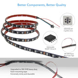 ALITOVE WS2811 12V RGB Addressable LED Strip - 16.4ft Dream Color Waterproof IP65 with 3M VHB Heavy Duty Self-Adhesive Back - ALITOVE-Add Vivid Color to Life
