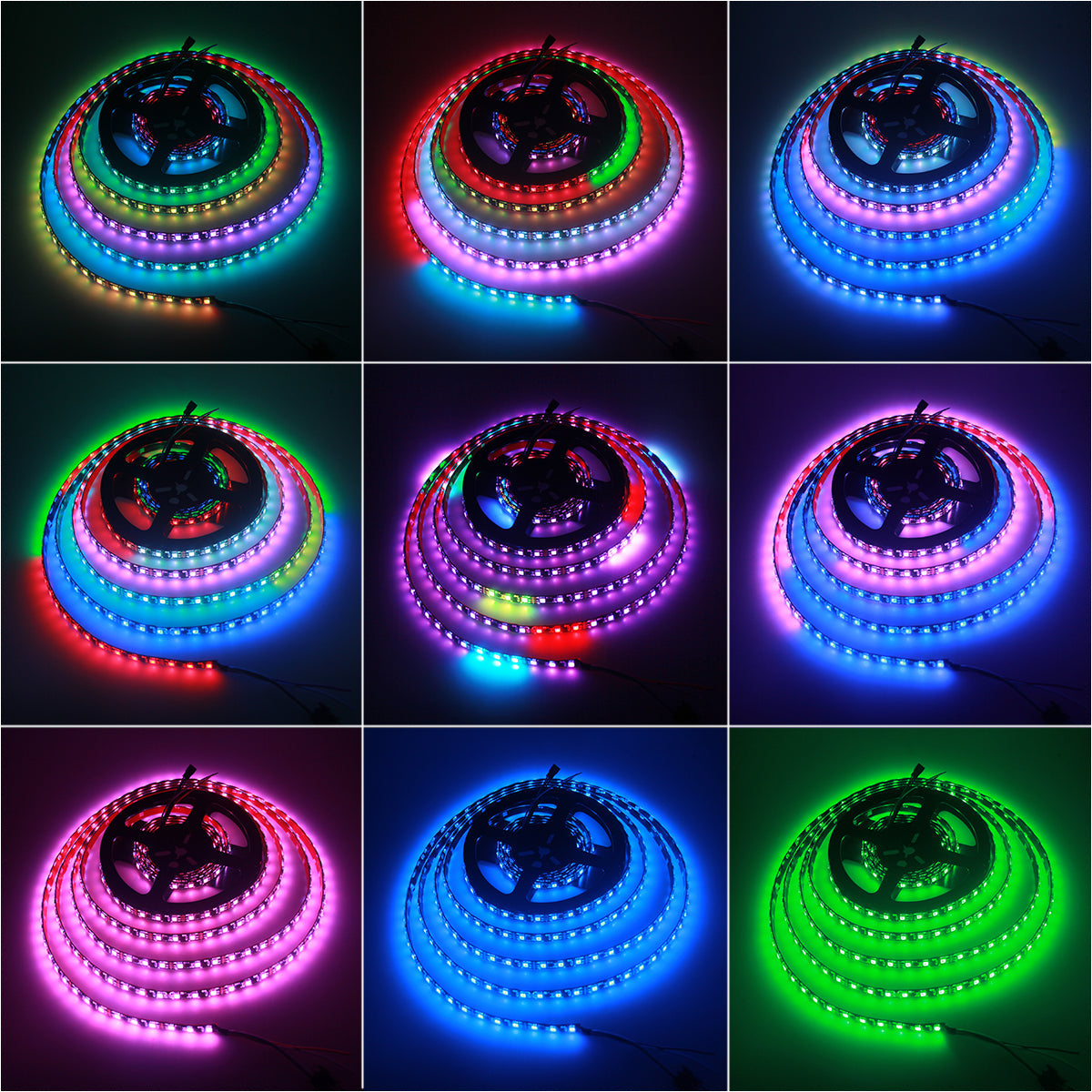 ALITOVE WS2811 12V RGB Addressable LED Strip - 16.4ft Dream Color Waterproof IP65 with 3M VHB Heavy Duty Self-Adhesive Back - ALITOVE-Add Vivid Color to Life