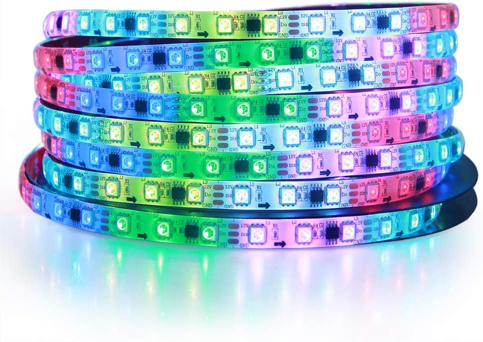 ALITOVE 16.4ft 300 LEDs WS2811 12V Addressable RGB LED Strip Lights with 3M VHB Heavy Duty Self-Adhesive Back - ALITOVE-Add Vivid Color to Life