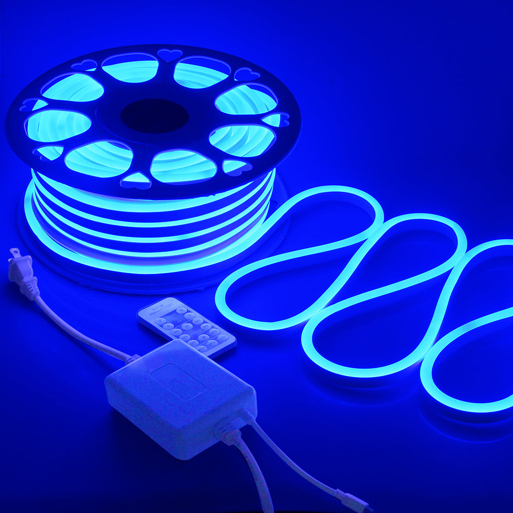 ALITOVE Blue Neon Rope Lights 82ft Waterproof LED Strip Lights 25M 120LEDs/M - ALITOVE-Add Vivid Color to Life