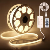 ALITOVE 100FT Warm White COB Led Rope Lights Outdoor Waterproof 3000K Super Brightness Dimmable with Remote Controller - ALITOVE-Add Vivid Color to Life