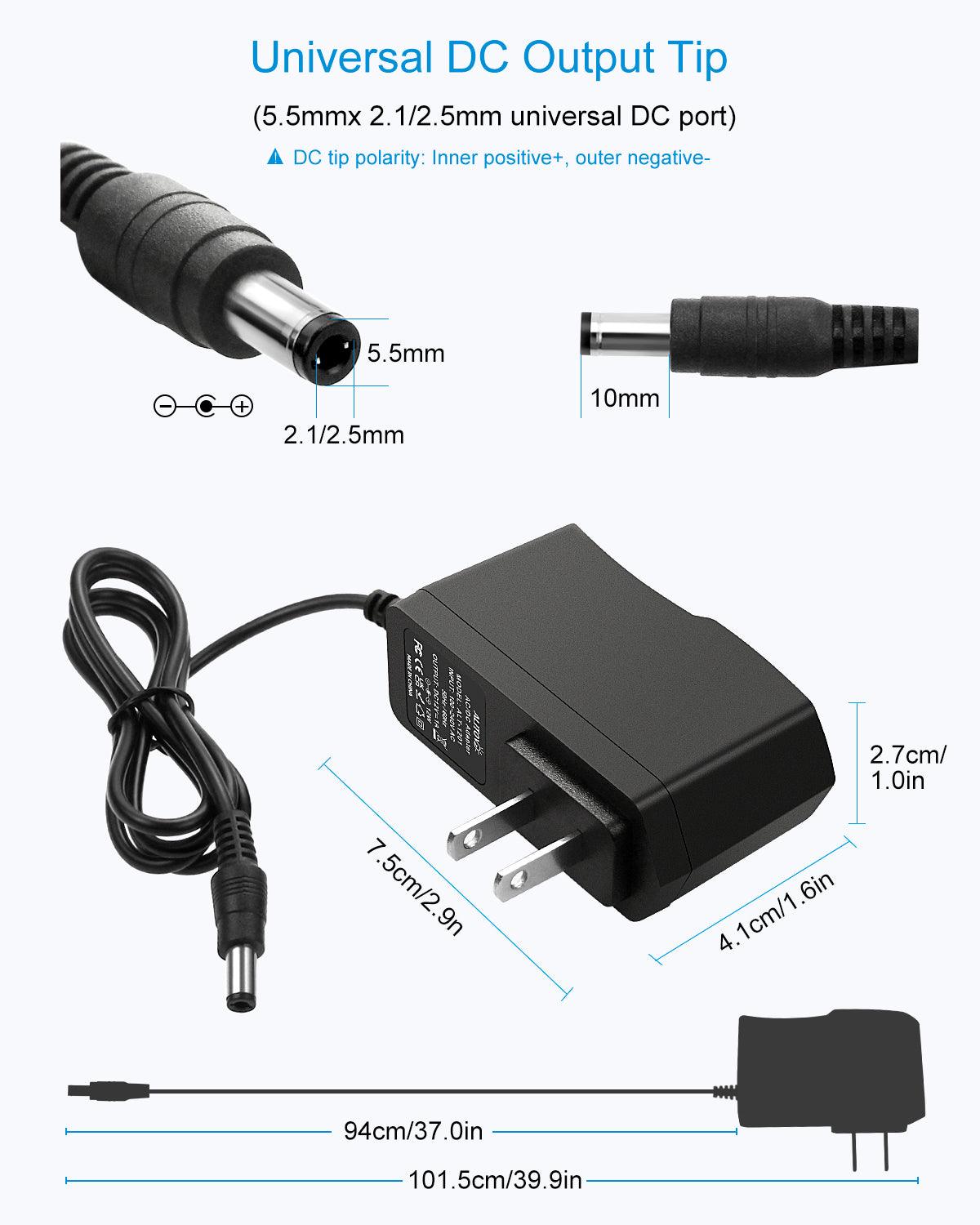 ALITOVE 12V 1A Power Adapter - Ideal for LED Strips and Surveillance Systems - ALITOVE-Add Vivid Color to Life