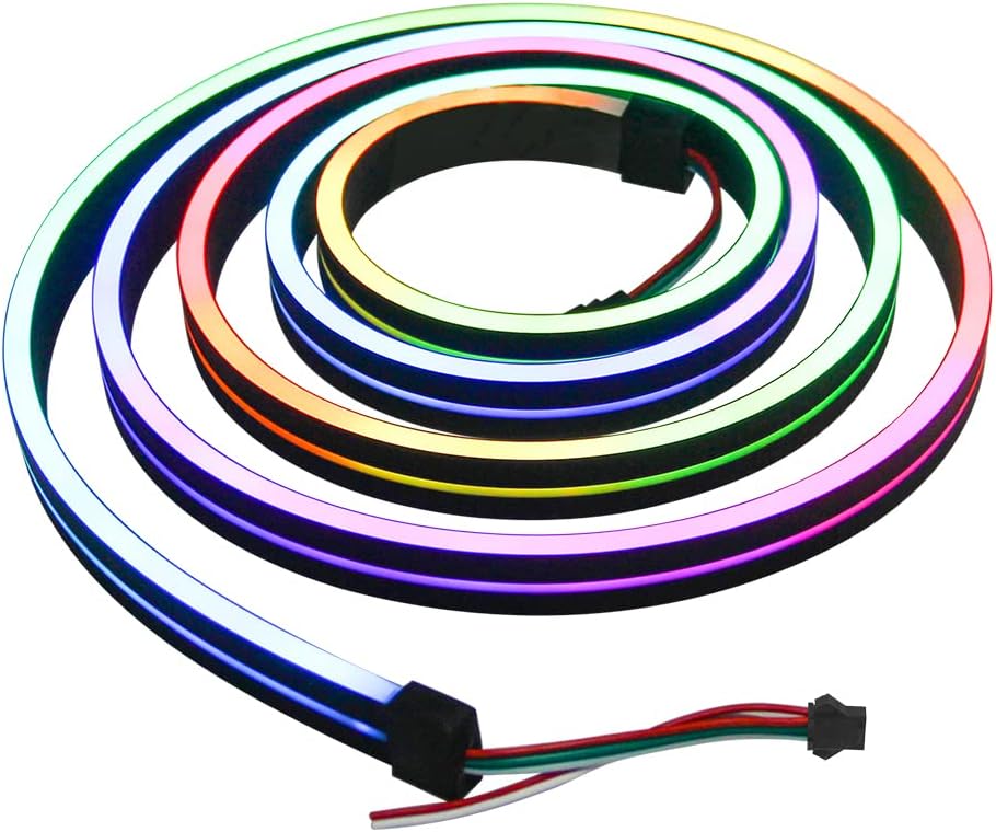 ALITOVE WS2811 Addressable RGB Neon Light Strip - 6.6ft, 216 LEDs, Dream Color Programmable, 12V DC, No Power and Controller - ALITOVE-Add Vivid Color to Life