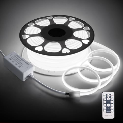 ALITOVE 100FT/30M Dimmable COB Led Strip Lights Outdoor Waterproof 110V~120V Daylight White 6000k with Remote - ALITOVE-Add Vivid Color to Life