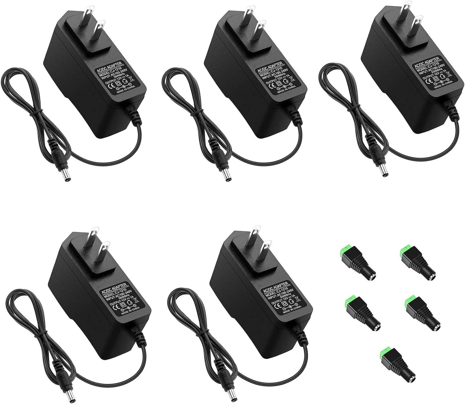 ALITOVE 12V 1A Power Adapter - Ideal for LED Strips and Surveillance Systems - ALITOVE-Add Vivid Color to Life