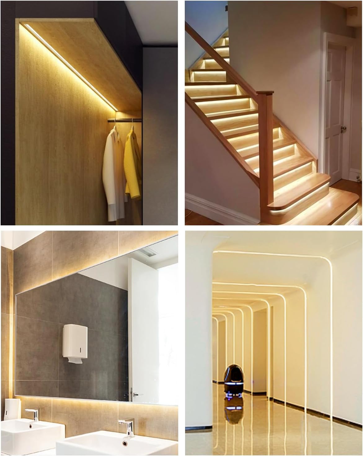 ALITOVE COB LED Strip Lights - Warm White 3000K, Bedroom Cabinet Indoor Decor - ALITOVE-Add Vivid Color to Life