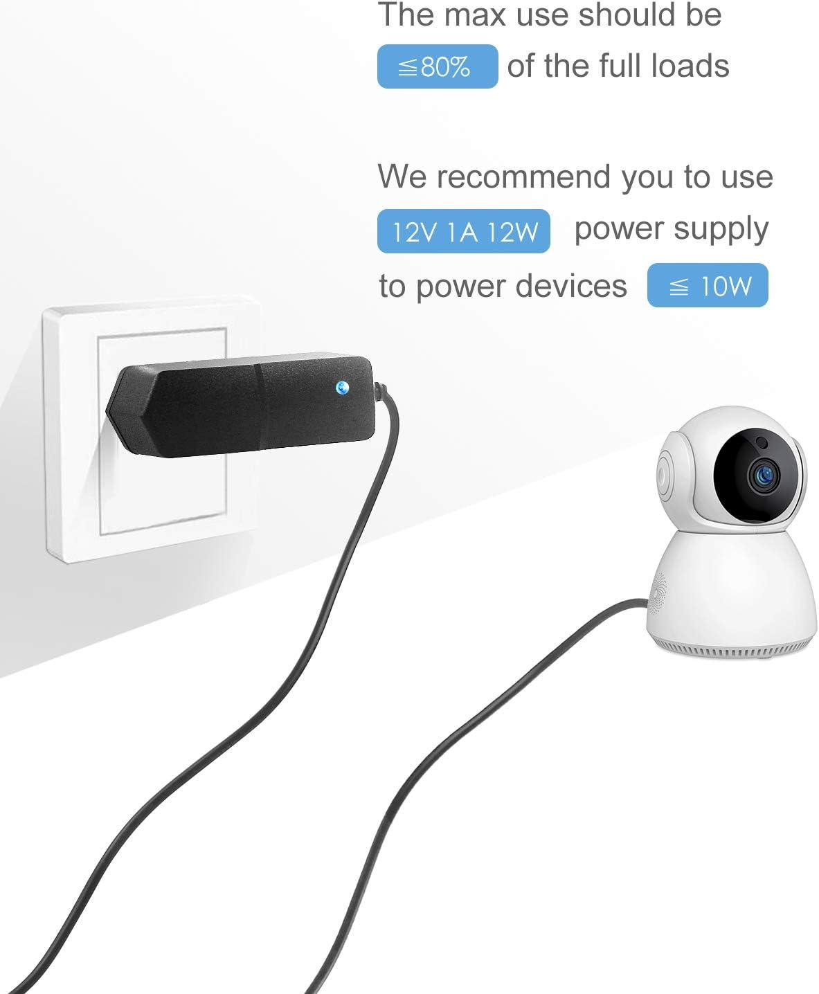 ALITOVE 12V 1A Power Adapter - Ideal for LED Strips and Surveillance Systems - ALITOVE-Add Vivid Color to Life