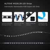 ALITOVE Addressable RGB PC LED Strip ARGB Magnetic PC Case Strip Light for ASUS Aura SYNC Gigabyte RGB Fusion MSI Mystic SYNC ASRock Polychrome RGB 3 pin 5V ADD Header Motherboard, 36cm 21 LED - ALITOVE-Add Vivid Color to Life