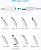 ALITOVE 5V 1A Universal AC/DC Adapter - 8 Tips, 100-240V Power Cord Converter, White - ALITOVE-Add Vivid Color to Life