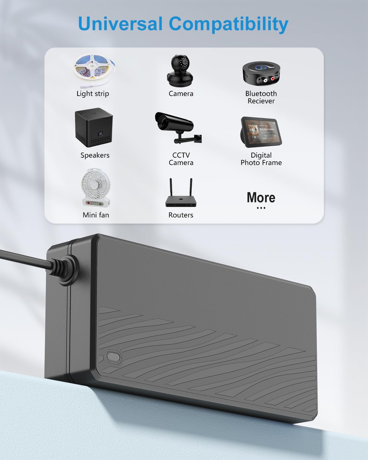 ALITOVE 5V 15A Power Supply Adapter for WS2812B LED Strip - High-Performance Lighting Solution
