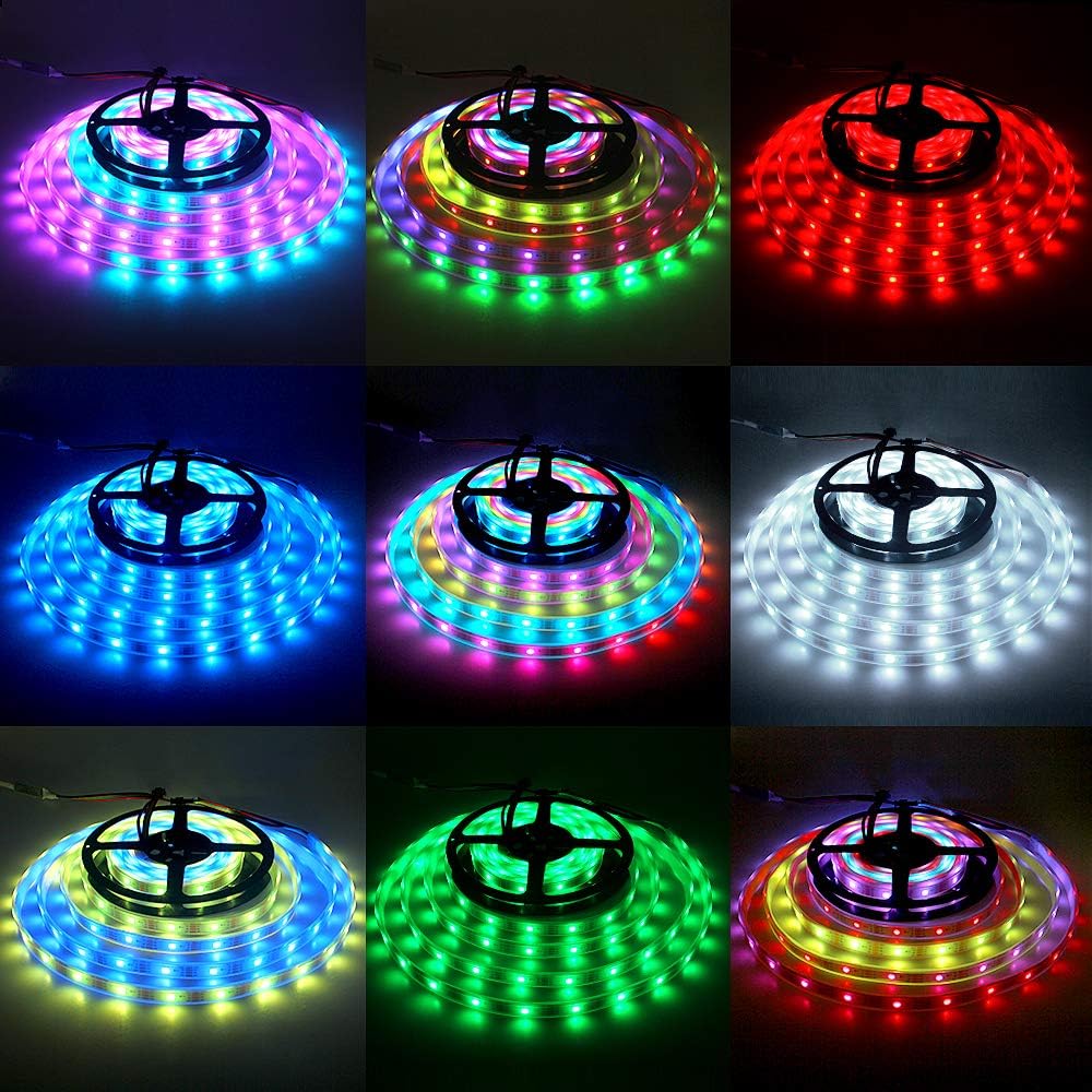 ALITOVE 12V WS2815 LED Strip Individually Addressable Dual Signal 4pin RGB LED Strip Lights Outdoor 150 Pixels 16.4ft Waterproof IP67, Replacement for WS2812B WS2811 SK6812(No Power & Controller) - ALITOVE-Add Vivid Color to Life