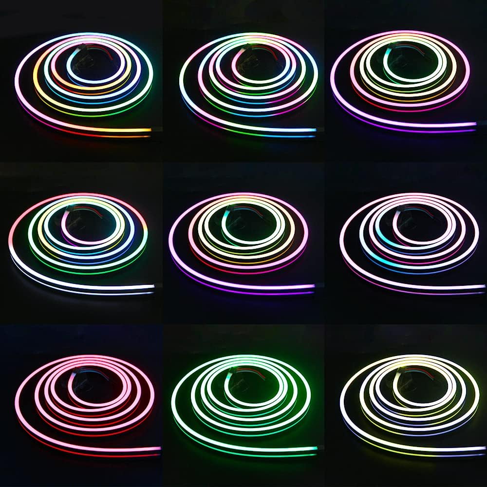 ALITOVE WS2811 Addressable RGB Neon Light Strip - 6.6ft, 216 LEDs, Dream Color Programmable, 12V DC, No Power and Controller - ALITOVE-Add Vivid Color to Life