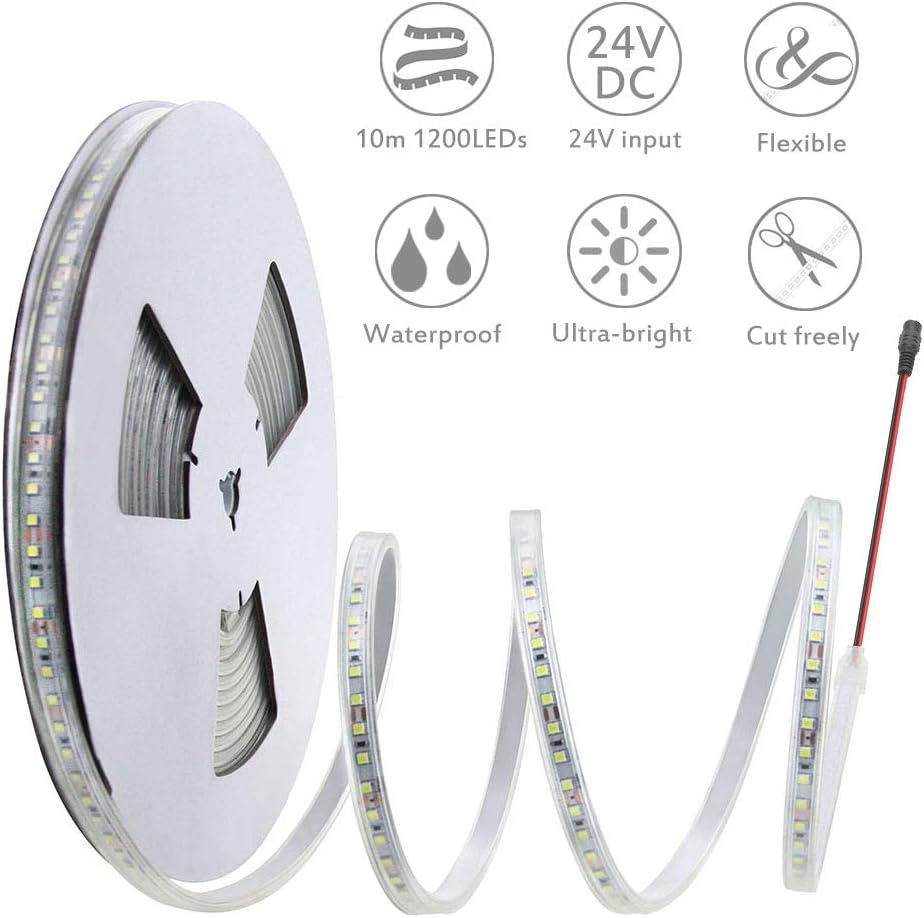 ALITOVE Daylight White LED Strip Lights - 32.8ft, 1200 LEDs, 6000K, Ultra-bright - ALITOVE-Add Vivid Color to Life
