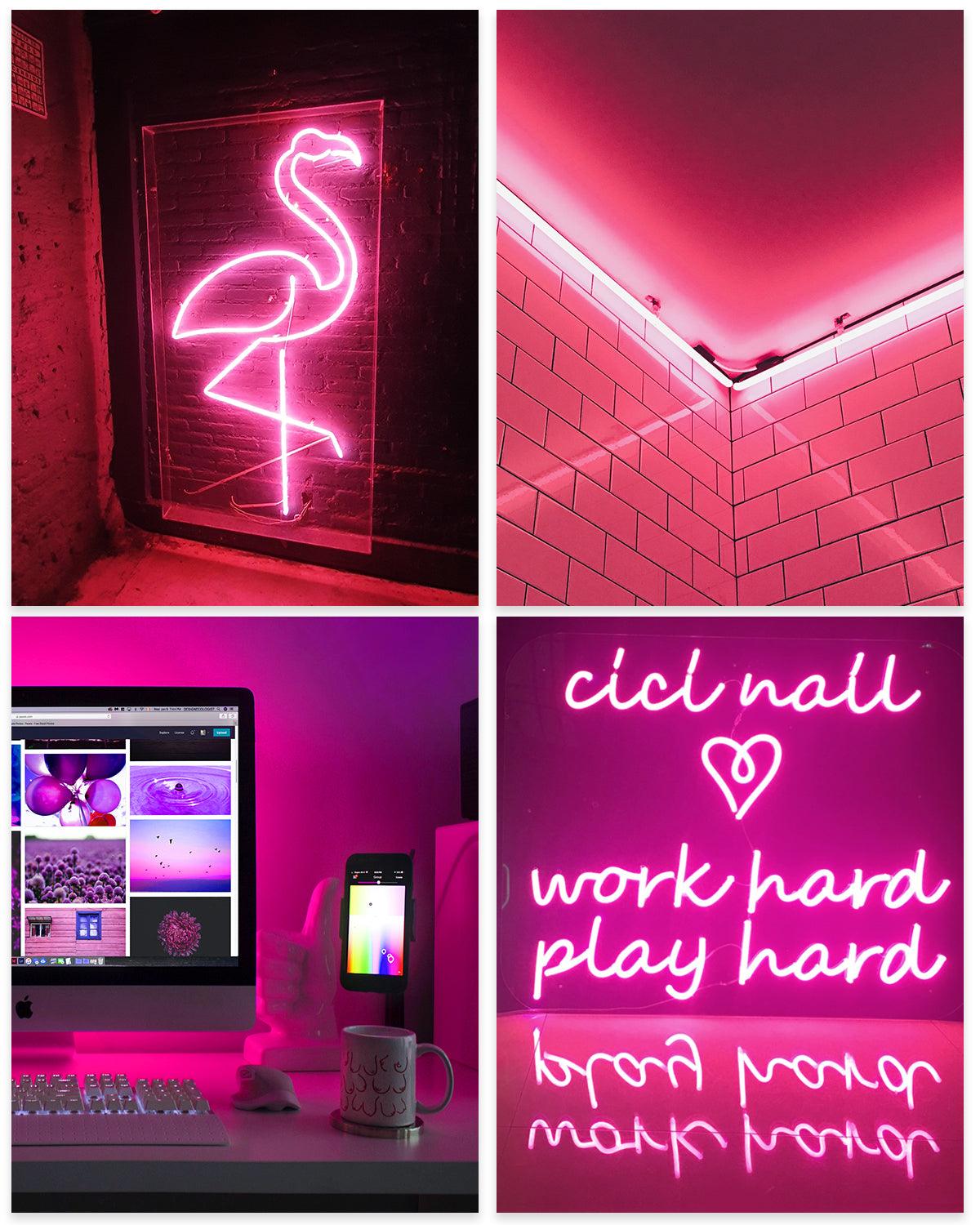 ALITOVE Pink Neon Lights Strip - 16.4ft 5M 600 LEDs, Waterproof for DIY ...